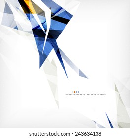 Angular geometric color shapes, abstract background, flyer or brochure template