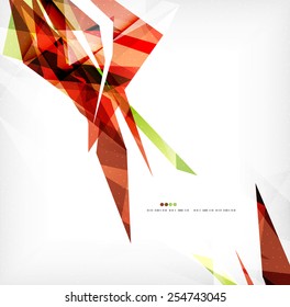 Angular geometric color shapes, abstract background, flyer or brochure template