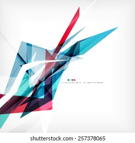 Angular geometric color shapes, abstract background, flyer or brochure template