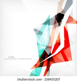 Angular geometric color shapes, abstract background, flyer or brochure template