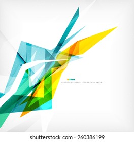 Angular geometric color shapes, abstract background, flyer or brochure template