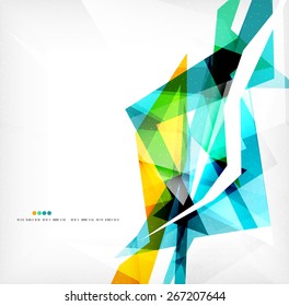 Angular geometric color shapes, abstract background, flyer or brochure template