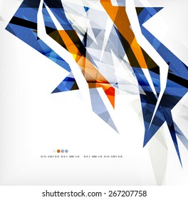 Formas de color geométrico angular, fondo abstracto, plantilla de volante o folleto