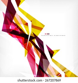 Angular geometric color shapes, abstract background, flyer or brochure template