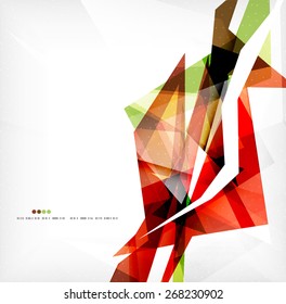 Angular geometric color shapes, abstract background, flyer or brochure template