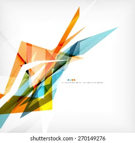 Angular geometric color shapes, abstract background, flyer or brochure template