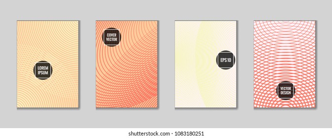 Angular geometric design title page vector. Cool texture journal header page set. First page minimal vector for college notebook, dairy or notepad.