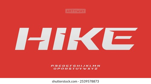 Angular geometric letters, dynamic bold italic letters, speed font for athletic logo, powerful branding, sporty headline, active typography, adventurous and edgy design. Vector typeset.