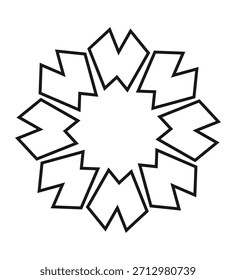 Motivo radial geométrico angular com repetição de formas nítidas formando um padrão simétrico abstrato