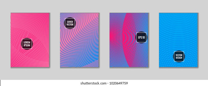 Angular geometrical lines notebook cover pattern. Minimalistic notepad cover theme set. Colorful title page graphic design for student notebook, dairy or notepad.