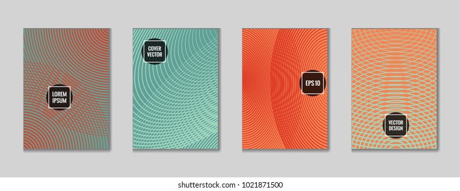 Angular geometrical lines notebook cover pattern. Minimalistic notepad cover theme set. Colorful title page background for corporate notebook, dairy or notepad.