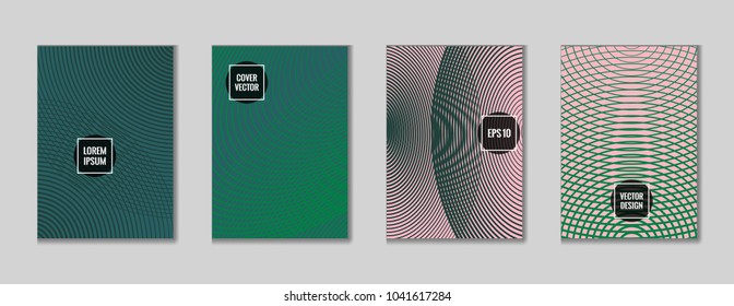 Angular geometrical lines notebook cover vector. Minimalistic notepad cover surface set. Colorful title page vector for corporate notebook, dairy or notepad.