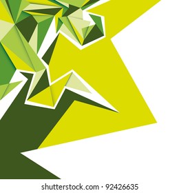 Angular green abstraction. Vector illustration.