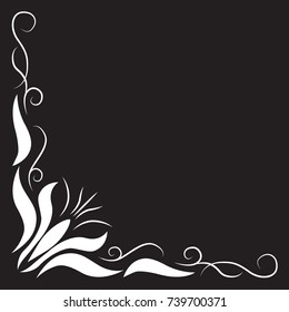 The angular image is black and white. Vector white isolated picture on a black background.