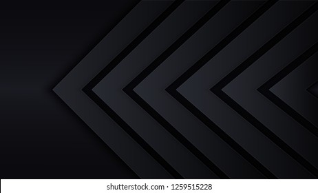 Angular jumbled figure in the form of an arrow of triangles. Cut layers of paper. Vector design for a cover or text display stream