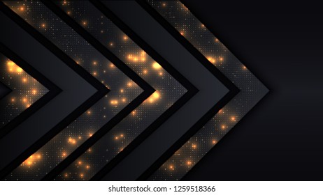 Angular jumbled figure in the form of an arrow of triangles. Cut layers of paper. Vector design for a cover or text display stream