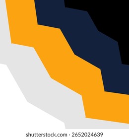 Fundo abstrato em camadas angulares com cores laranja, branco, preto e azul-marinho.