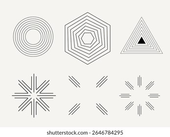 Elemento De Arte Contemporânea Estilizado Minimalista De Linha Angular. Design Gráfico de Símbolo de Contorno. Decoração de traço de esboço imperfeito abstrato.