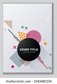 Angular memphis neo background with white, orange, red and brown geometrical shapes. Minimalistic front surface. Colorful memphis neo style pattern for business purpose.