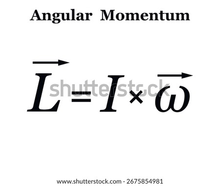 Angular Momentum Formula on the white background. Education. Science. School. Vector illustration