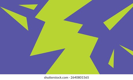 Angular neon green forms blasting across a purple backdrop, creating a sharp and modern abstract background full of pop energy.