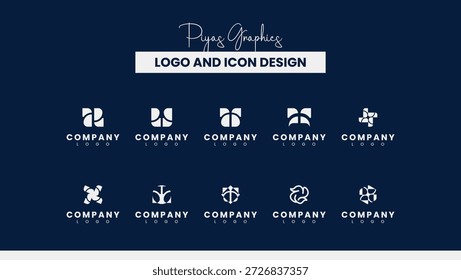 Pacote de ícone do logotipo da empresa Angular Origami