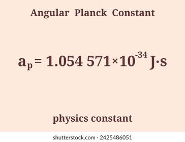 Angular Planck Constant. Physics constant. Education. Science. Vector illustration.