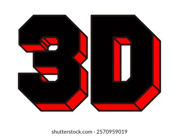 Angular Red and Black 3D Letter Design