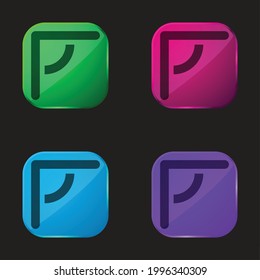 Icono de botón de cuatro colores de la regla angular