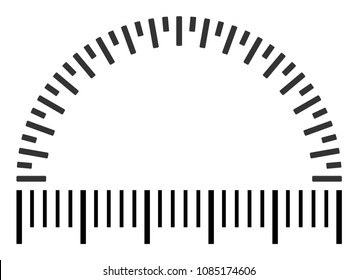 Angular ruler vector illustration on a white background. Designed for engineering applications.