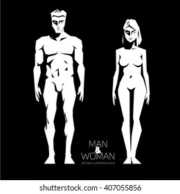 angular simple image of man and woman