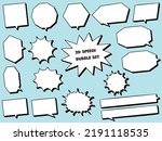 Angular speech bubble set with 3D effect.