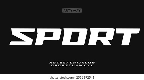 Angular sport alphabet, bold athletic letters, sharp powerful alphabet for energetic sportage headline, speed racing branding, gym fit logo, powerful team emblem. Vector typeset