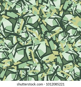 Angular spots scattered in random order. Fashionable camouflage. For hunters, fishermen, tourists and mods. For backgrounds, wall-papers, design, computer games and other design.