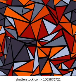 Angular triangular grid geometric seamless pattern. Minimal triangles polygonal tile. Diamond triangle brochure minimal design for marketing purpouses.