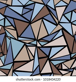 Angular triangular shapes geometric seamless pattern. Minimal triangles polygonal texture. Urban triangle shapes minimal design for wallpaper.