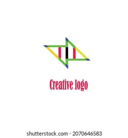 Angular type logo design with illustration, vector, abstract etc.