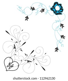 angular vector floral monogram