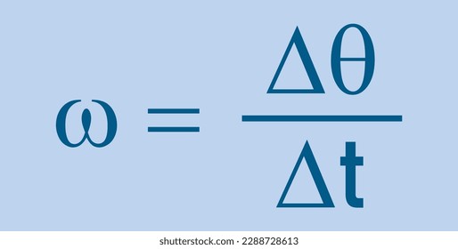 Angular velocity formula in physics. Vector illustration isolated on white background.