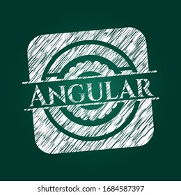 Angular written on a blackboard. Vector Illustration. Detailed.
