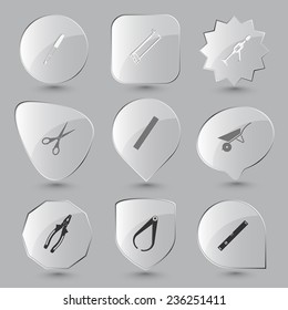 Angularly set. Vector glass buttons.
