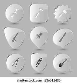Angularly set. Vector glass buttons.