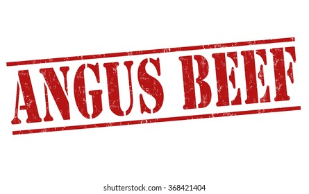 Angus beef grunge rubber stamp on white background, vector illustration