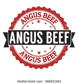Angus beef grunge rubber stamp on white background, vector illustration