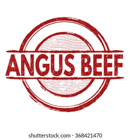 Angus beef grunge rubber stamp on white background, vector illustration