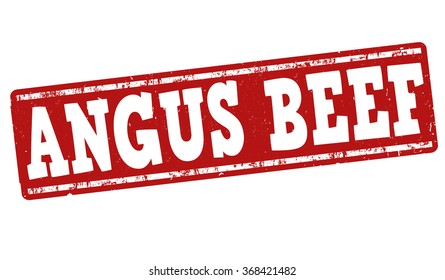 Angus beef grunge rubber stamp on white background, vector illustration