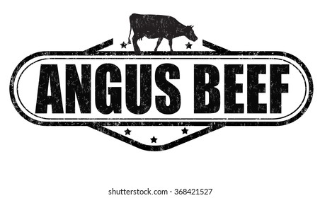 Angus beef grunge rubber stamp on white background, vector illustration