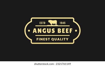 Angus beef Logo or Angus beef label Vector Isolated in Flat Style. Best Angus beef logo for product packaging design element. Elegant Angus beef label for packaging design element. svg