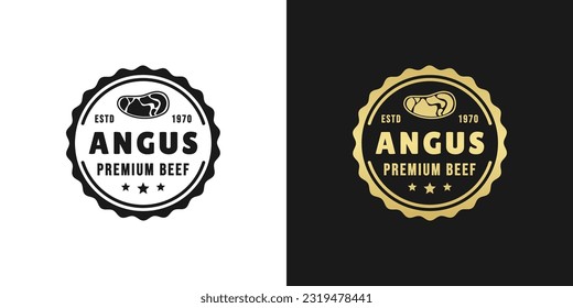 Angus beef Logo or Angus beef stamp Vector Isolated in Flat Style. Best Angus beef logo for product packaging design element. Elegant Angus beef stamp for packaging design element. svg