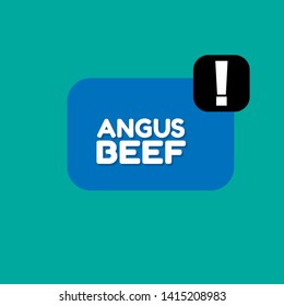 angus beef - sign,label,tag. flat design